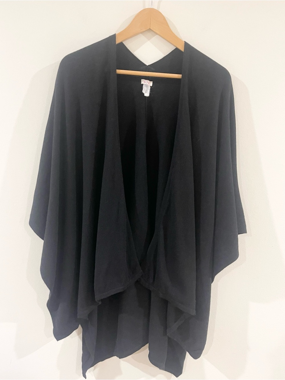 Echo Ruana, Wrap, Open Front Poncho, Duster Sweater Women’s Top One size Black